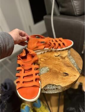 ARCHE Orange Women's Gladiator Sandals with Back Zipper